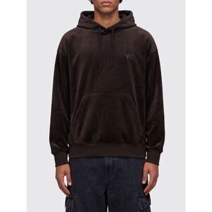 Y-3 Men Y-3 Velvet Hoodie With Drawstring And Kangaroo Pocket